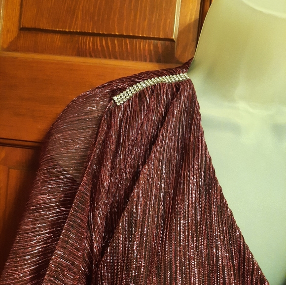 Chaus Metallic Red Blouse - Picture 6 of 12